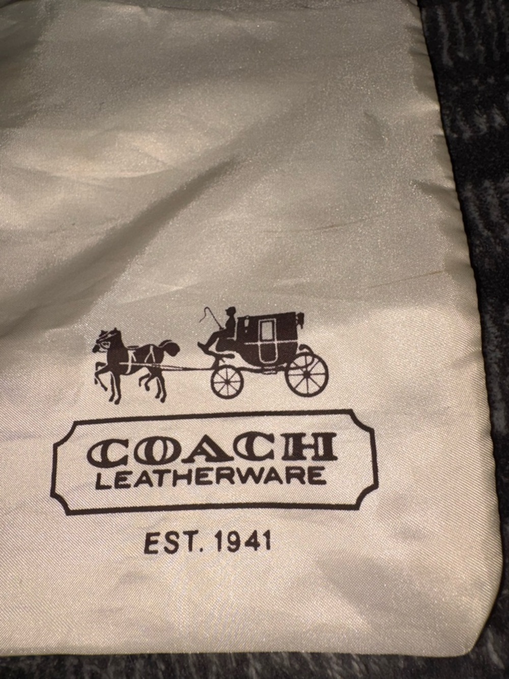 COACH Leatherware Dust Bag - Cream with Brown Logo